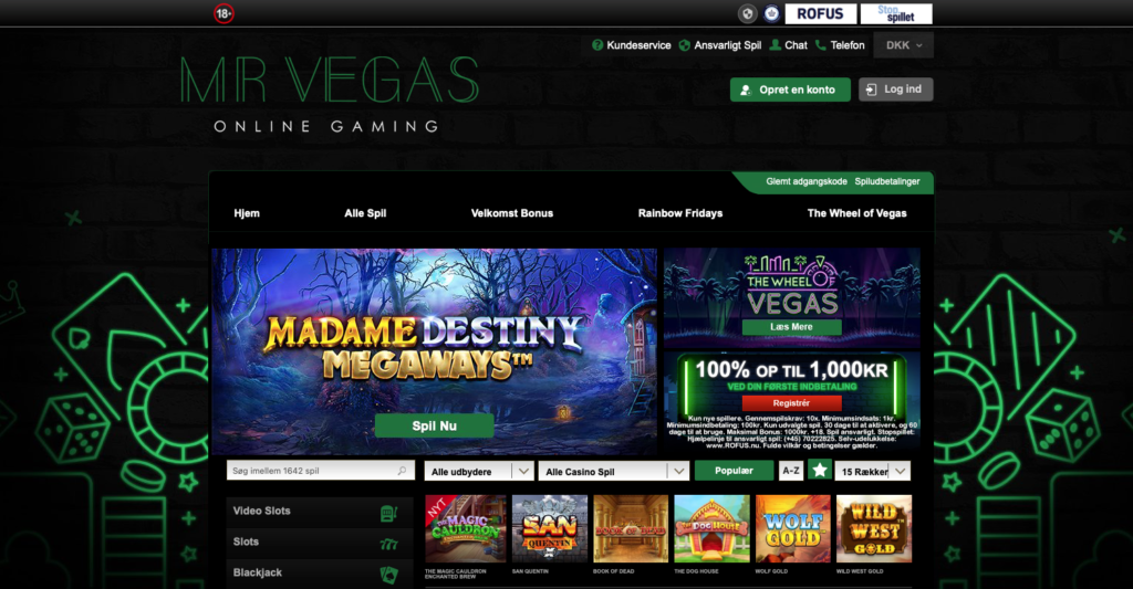 Mr Vegas Casino forside