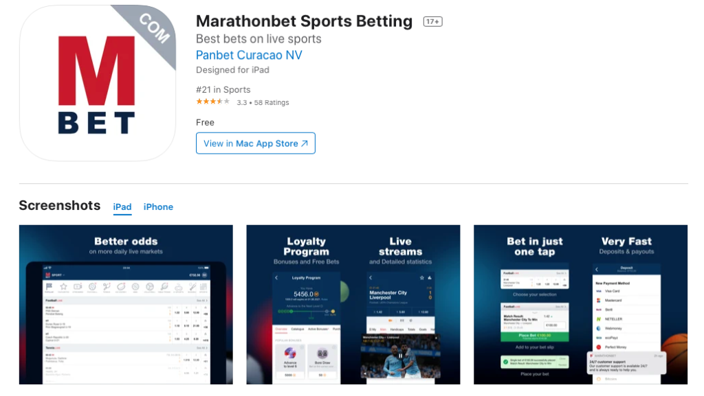 Marathonbet app